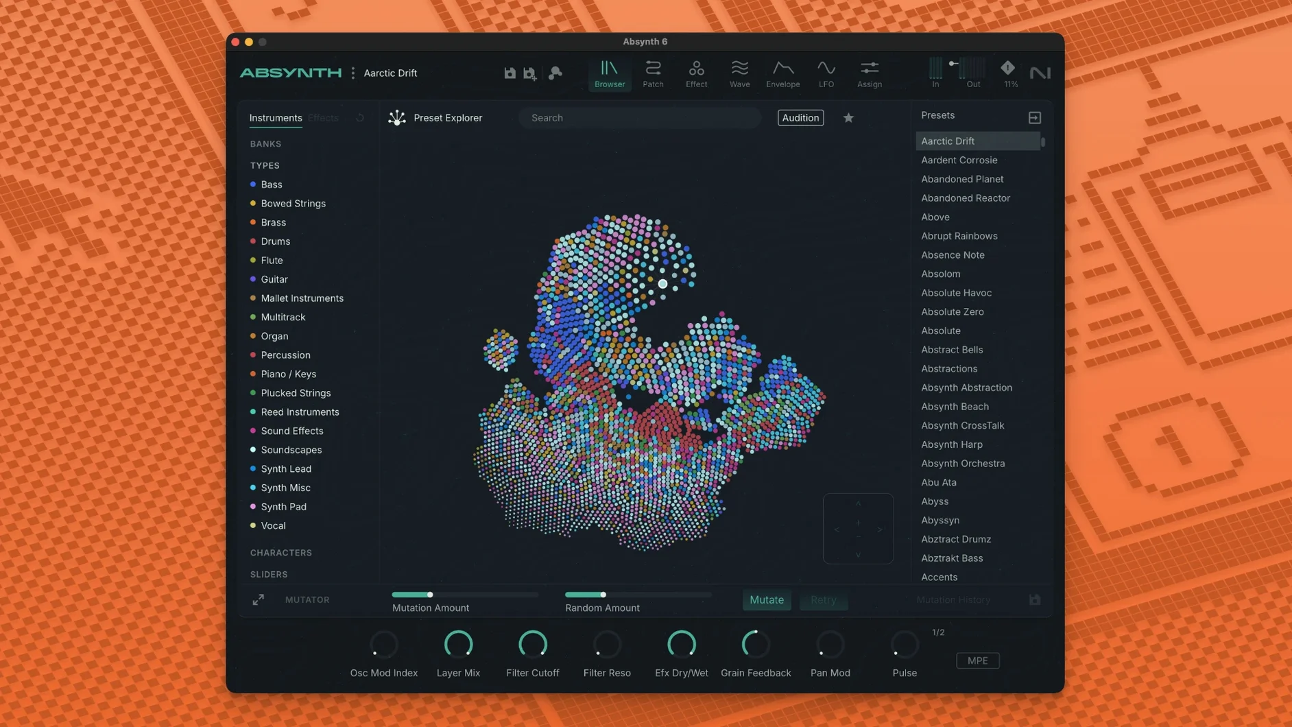 View 1 of 5: Absynth absynth mac: overview screen