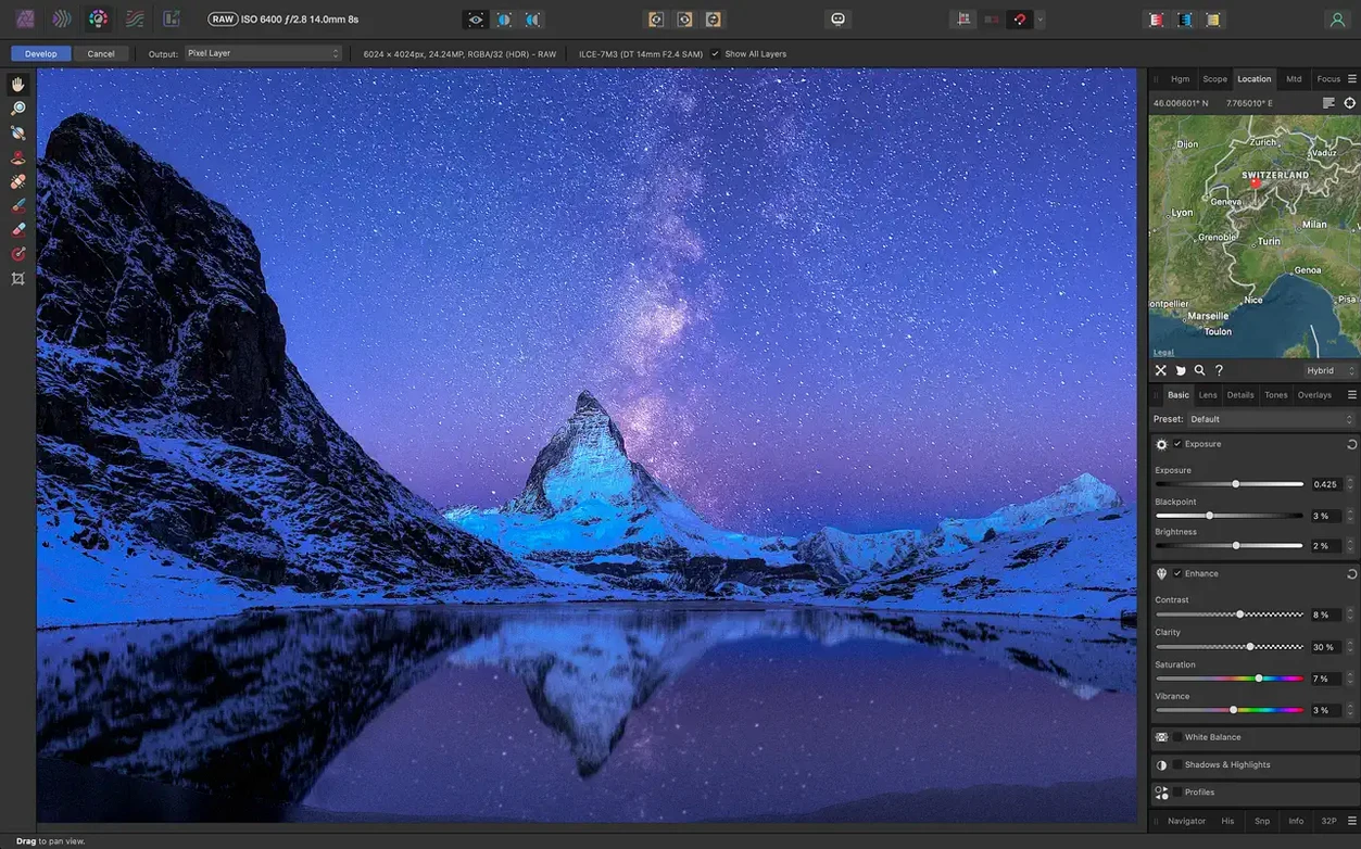 Affinity Photo: view #3 Affinity Photo layout 3
