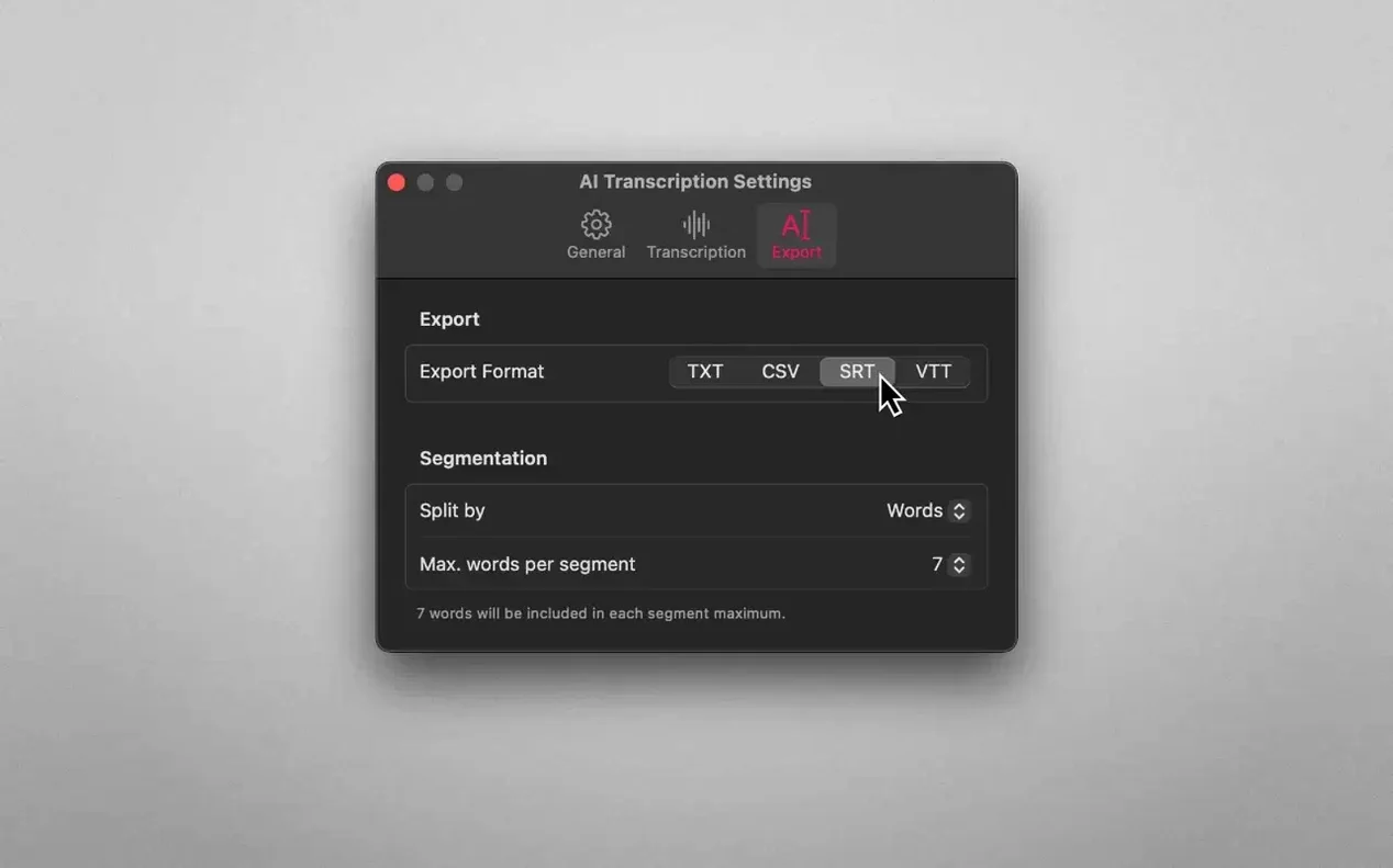 AI Transcription: view #4 AI Transcription layout 4