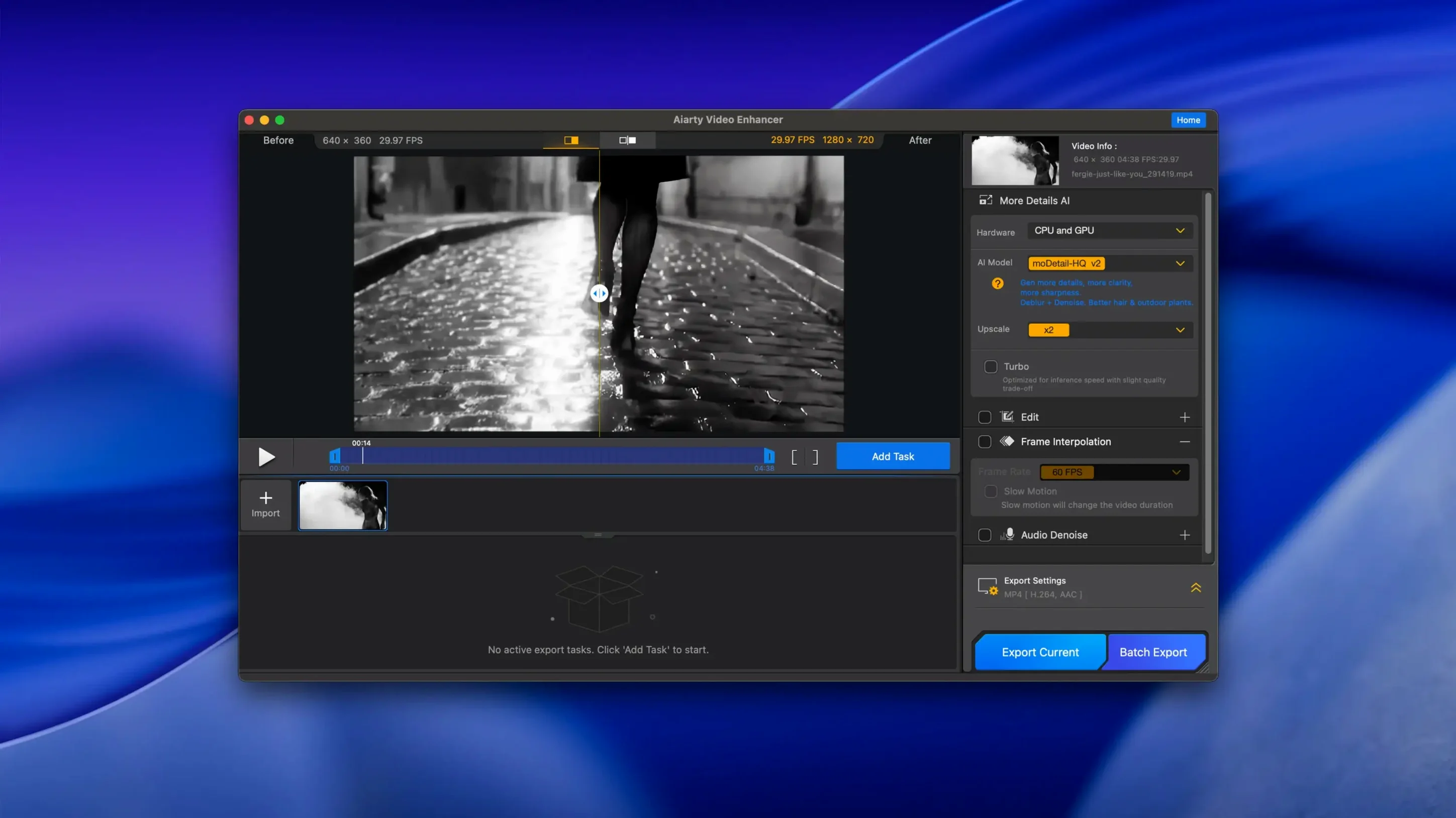 Aiarty Video Enhancer: view #2 Aiarty Video Enhancer layout 2
