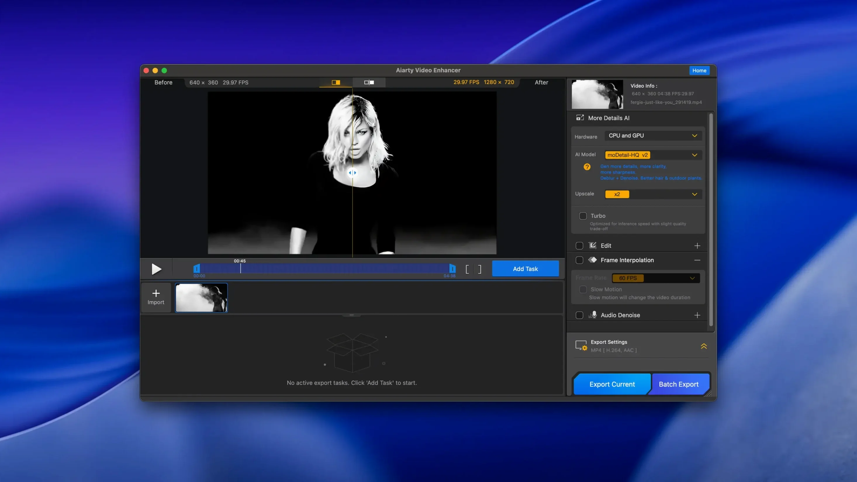 Aiarty Video Enhancer: view #3 Aiarty Video Enhancer layout 3