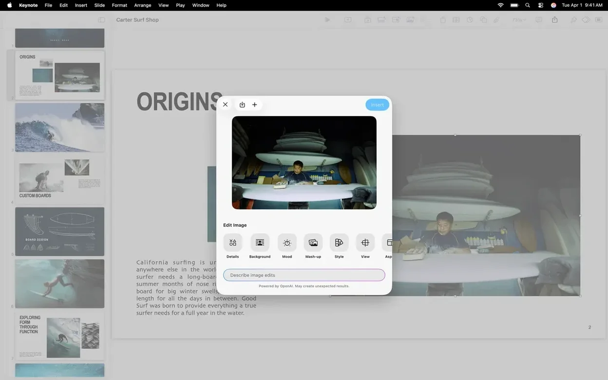 Apple Keynote: view #5 Apple Keynote layout 5