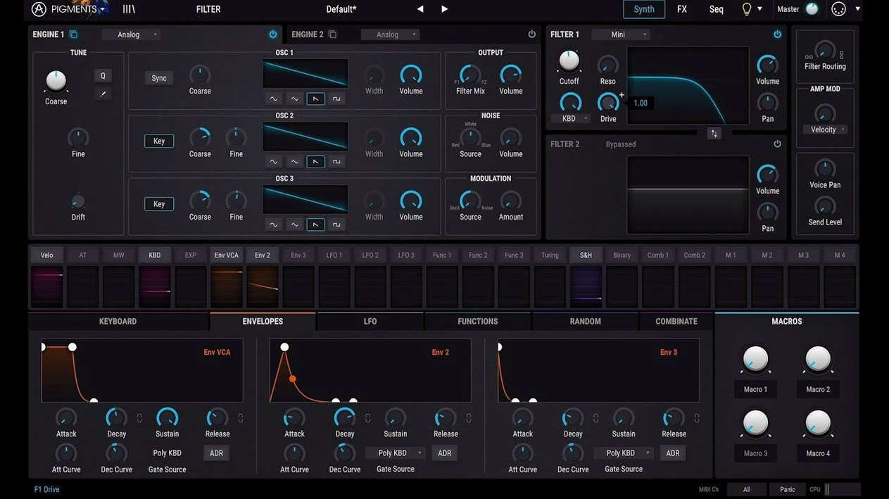 View 1 of 1: Arturia Pigments arturia pigments mac: overview screen