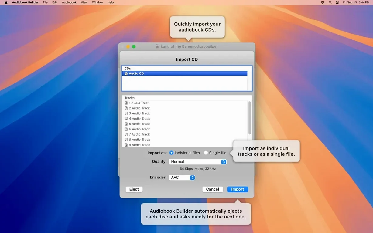 Audiobook Builder: view #3 Audiobook Builder layout 3