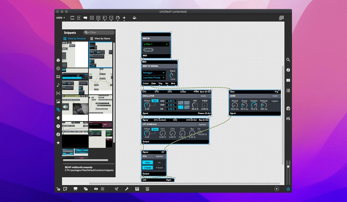 Cycling '74 Max: view #1 max msp free download: overview screen