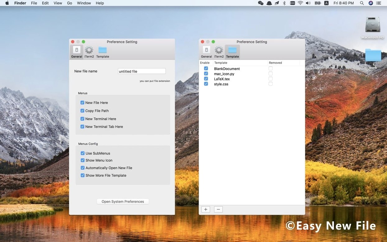 Easy New File: view #4 Easy New File layout 4