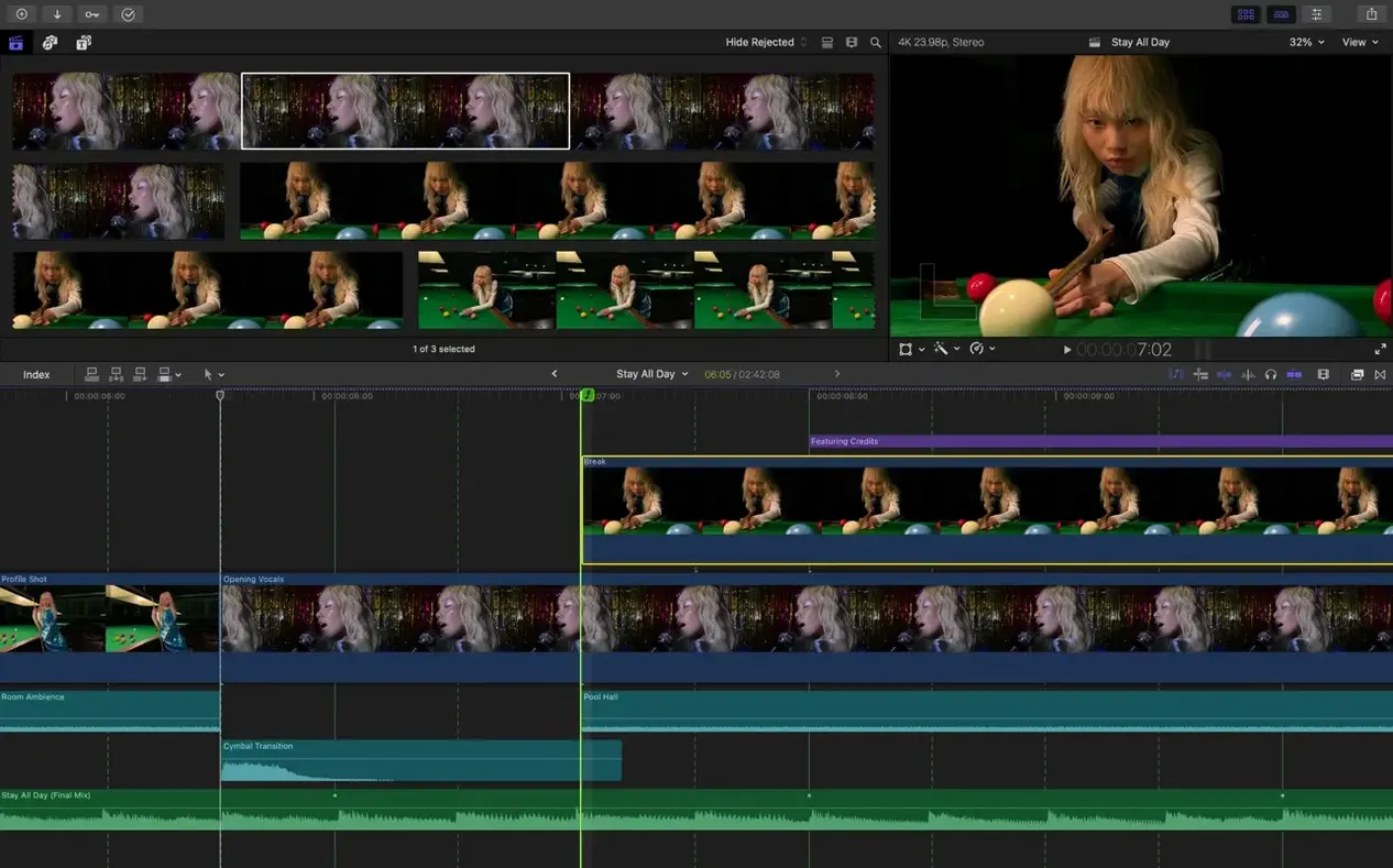 Final Cut Pro: view #2 Final Cut Pro layout 2
