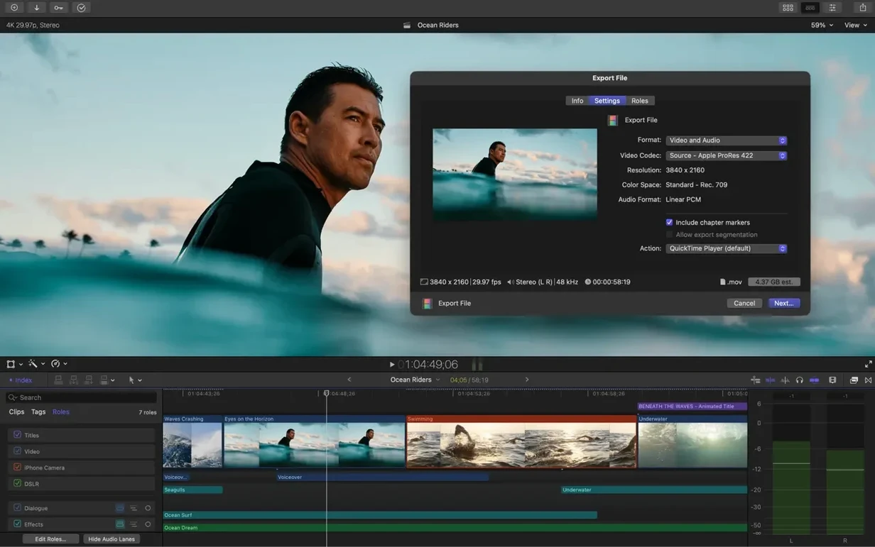 View 7 of 7: Final Cut Pro Final Cut Pro panel 7