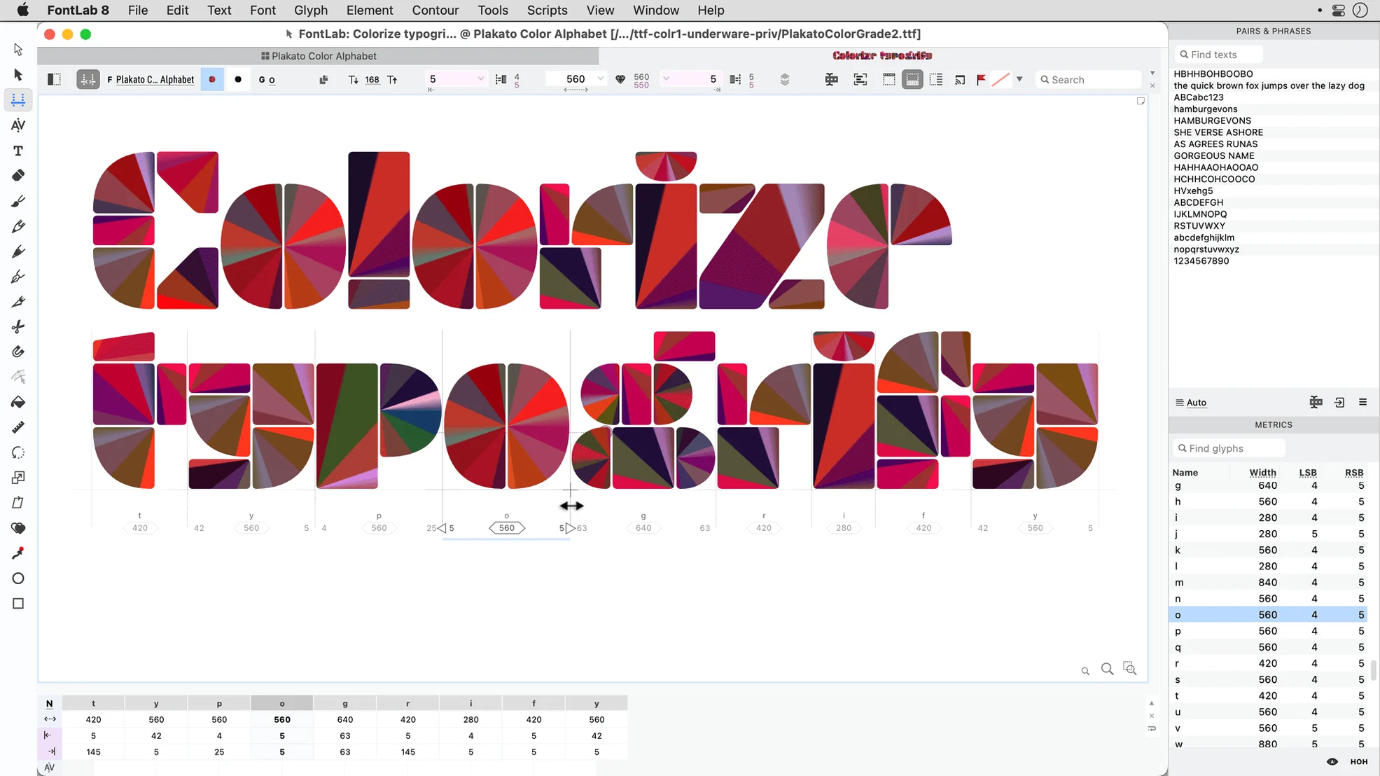 FontLab: view #4 FontLab layout 4