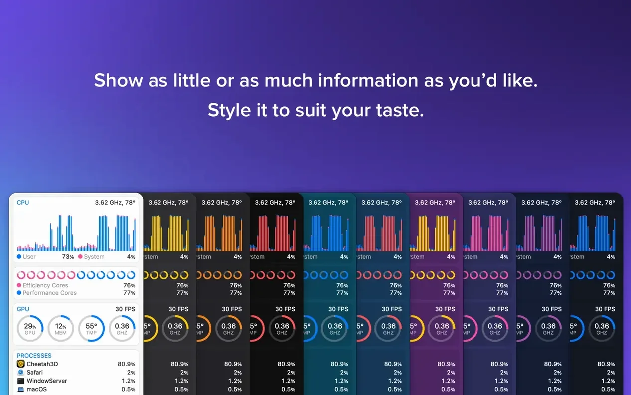 iStat Menus: view #5 iStat Menus layout 5