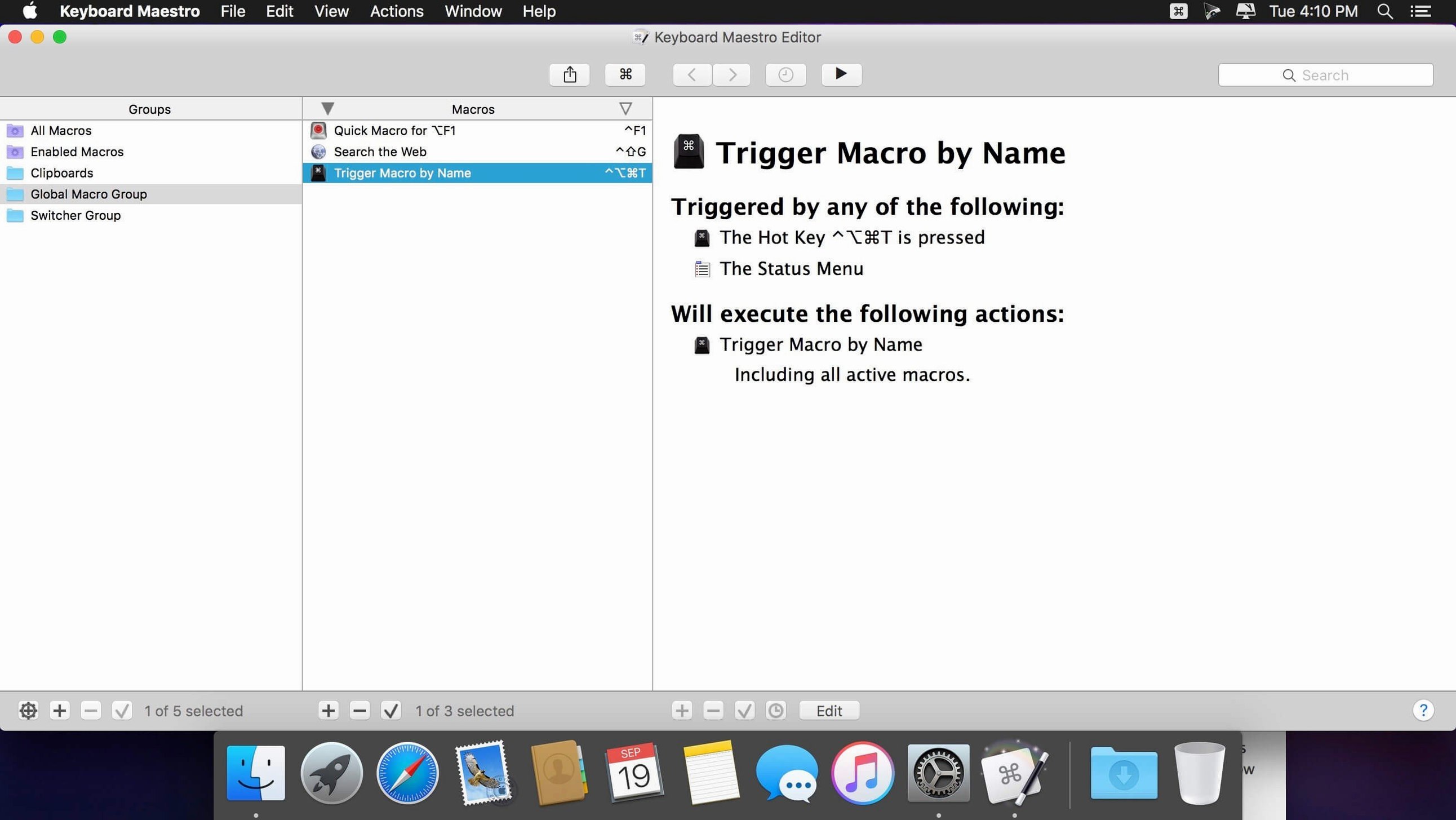 View 1 of 3: Keyboard Maestro ableton keyboard shortcuts: overview screen