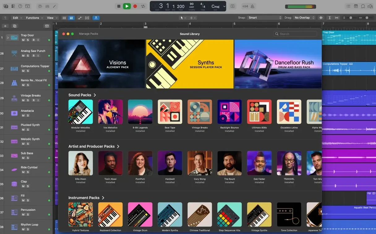 Logic Pro: view #2 Logic Pro layout 2