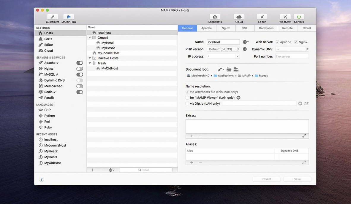 View 1 of 4: MAMP PRO mamp pro crack: overview screen