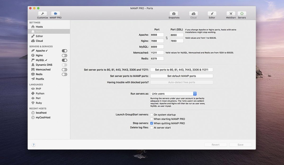 View 2 of 4: MAMP PRO MAMP PRO panel 2