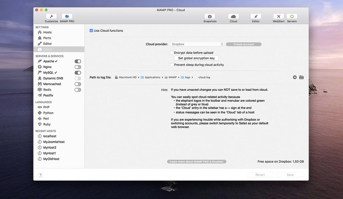 View 4 of 4: MAMP PRO MAMP PRO panel 4
