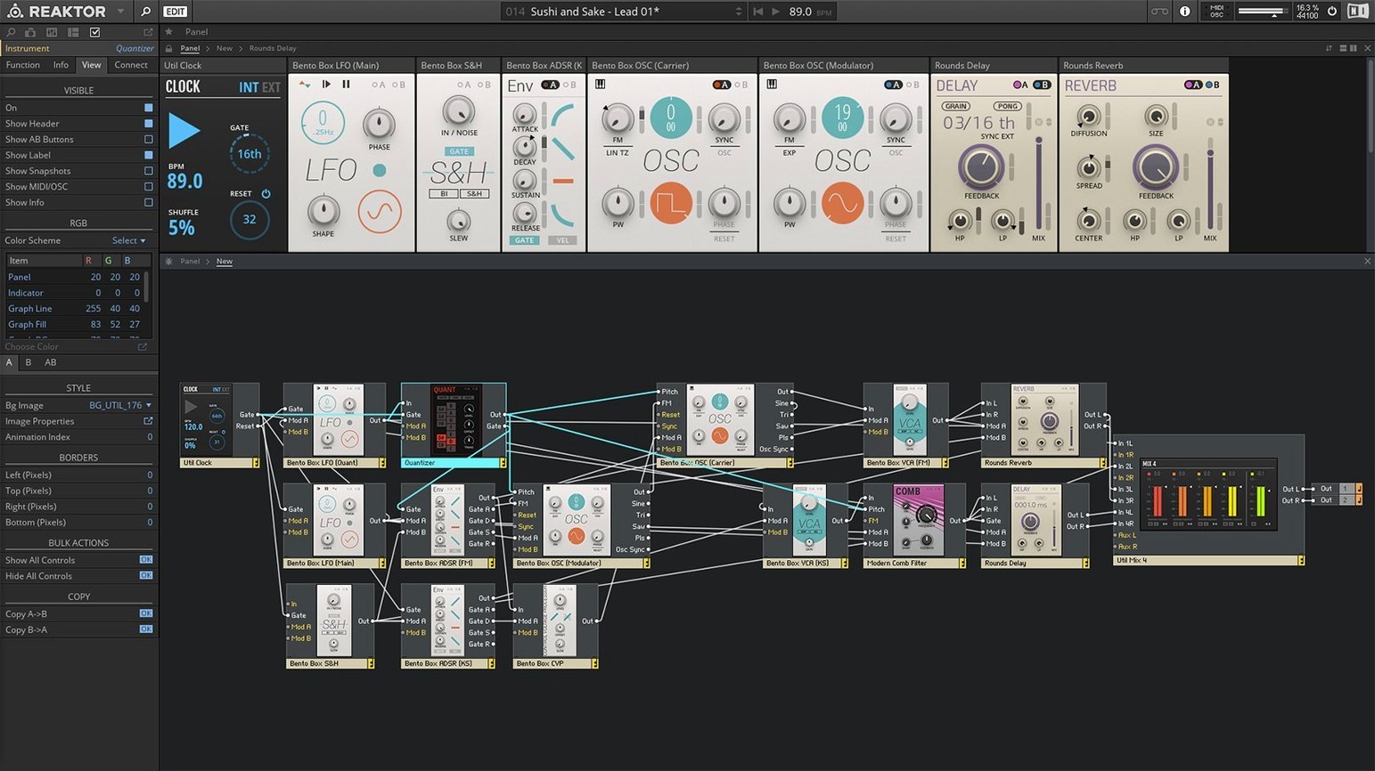 Native Instruments Reaktor: view #2 Native Instruments Reaktor layout 2