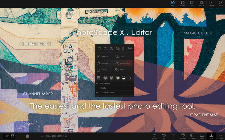 View 1 of 4: PhotoScape X Pro photoscape x dmg: overview screen