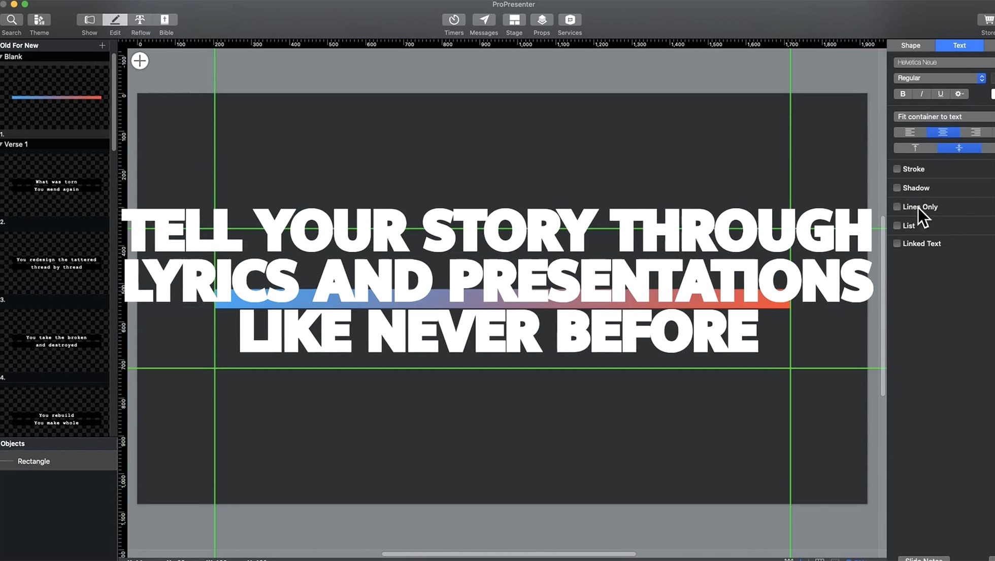 ProPresenter: view #2 ProPresenter layout 2
