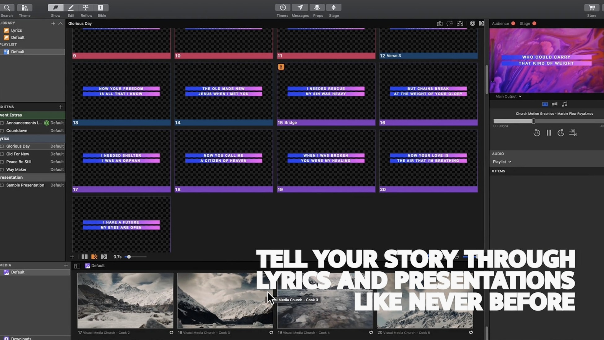 ProPresenter: view #3 ProPresenter layout 3