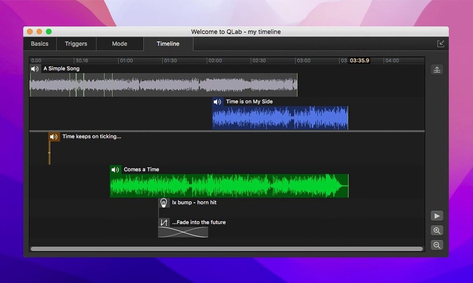 View 3 of 4: QLab QLab panel 3