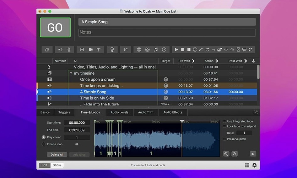 View 4 of 4: QLab QLab panel 4
