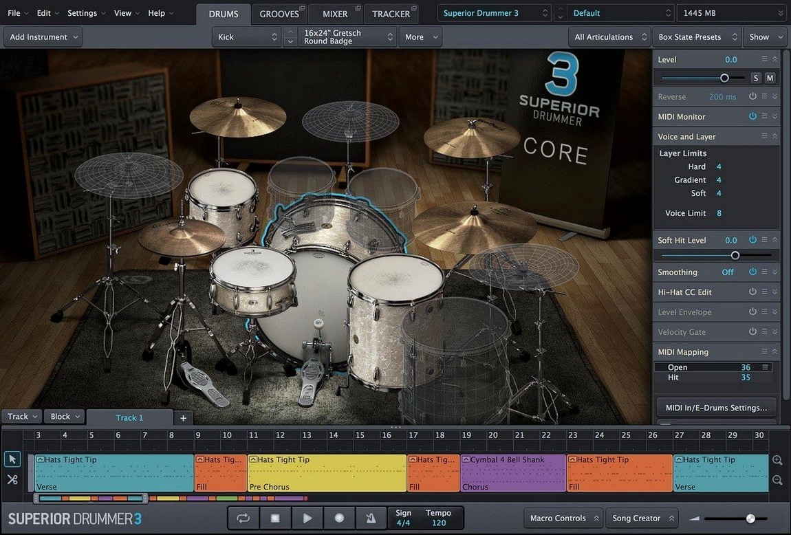 Superior Drummer: view #1 superior drummer crack: overview screen
