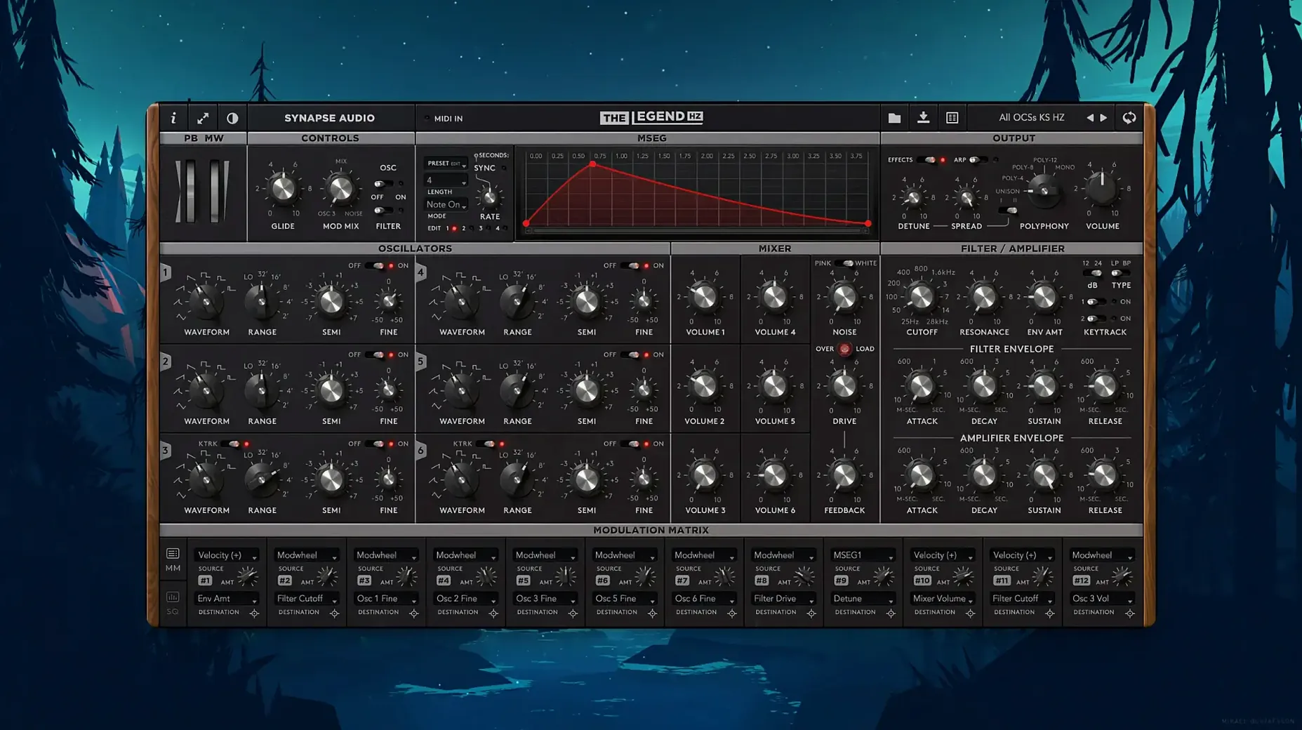 Synapse Audio The Legend HZ v2.0.2.R1: view #1 r1: overview screen