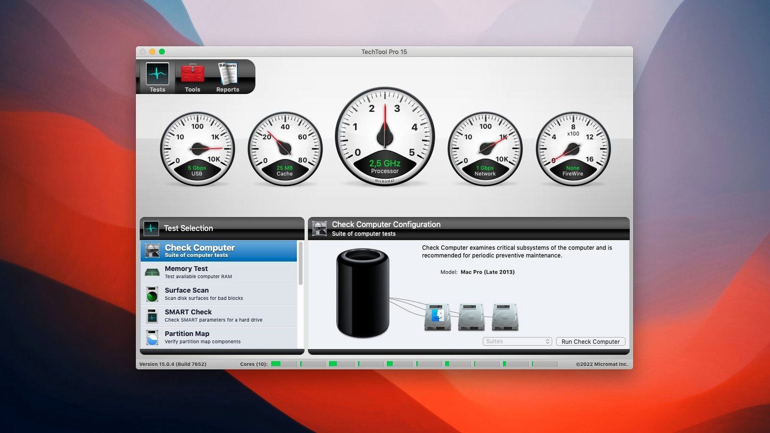 View 1 of 4: Techtool Pro techtool pro download: overview screen