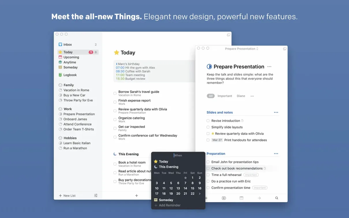 Things: view #1 things: overview screen