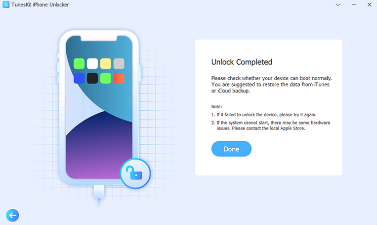 View 4 of 4: TunesKit iPhone Unlocker TunesKit iPhone Unlocker panel 4