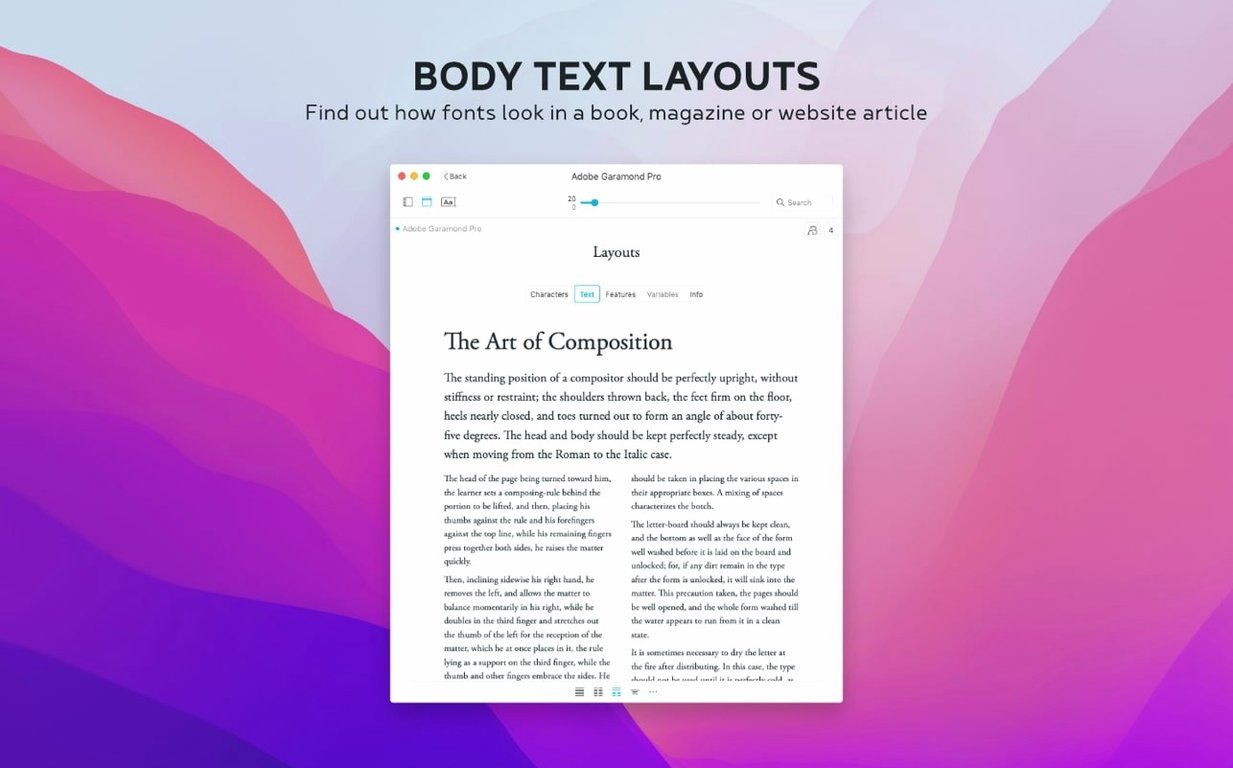Typeface: view #4 Typeface layout 4