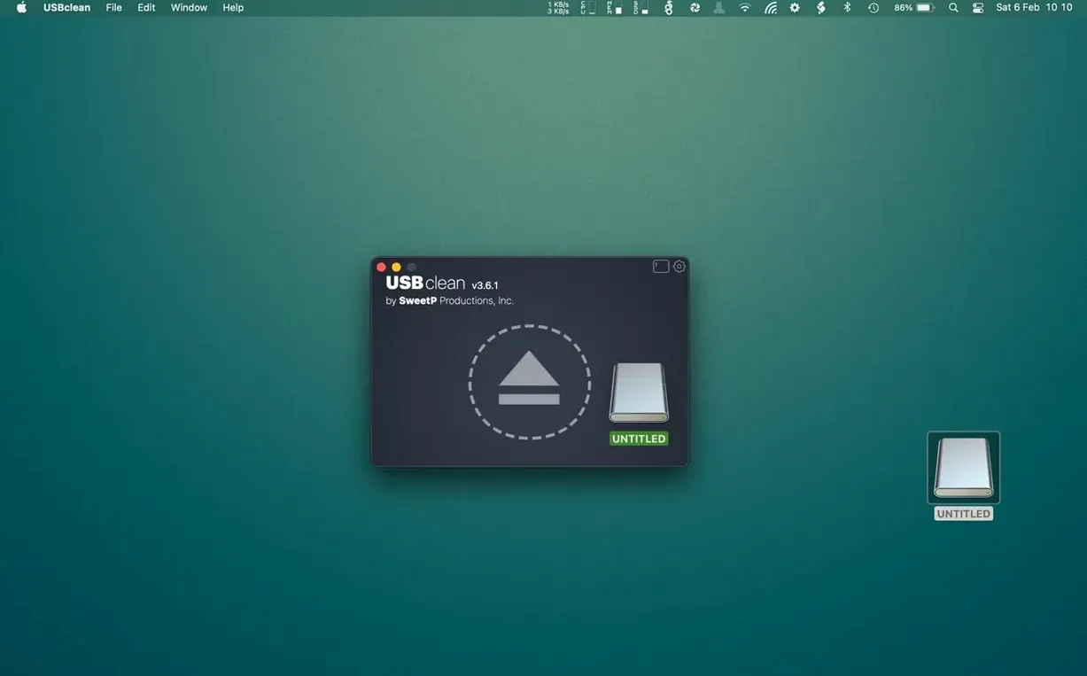 USBclean: view #1 usbclean for mac free download — welcome screen