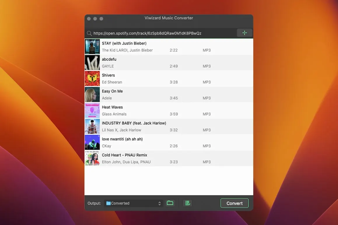 ViWizard Spotify Music Converter: view #1 viwizard spotify music converter mac: overview screen