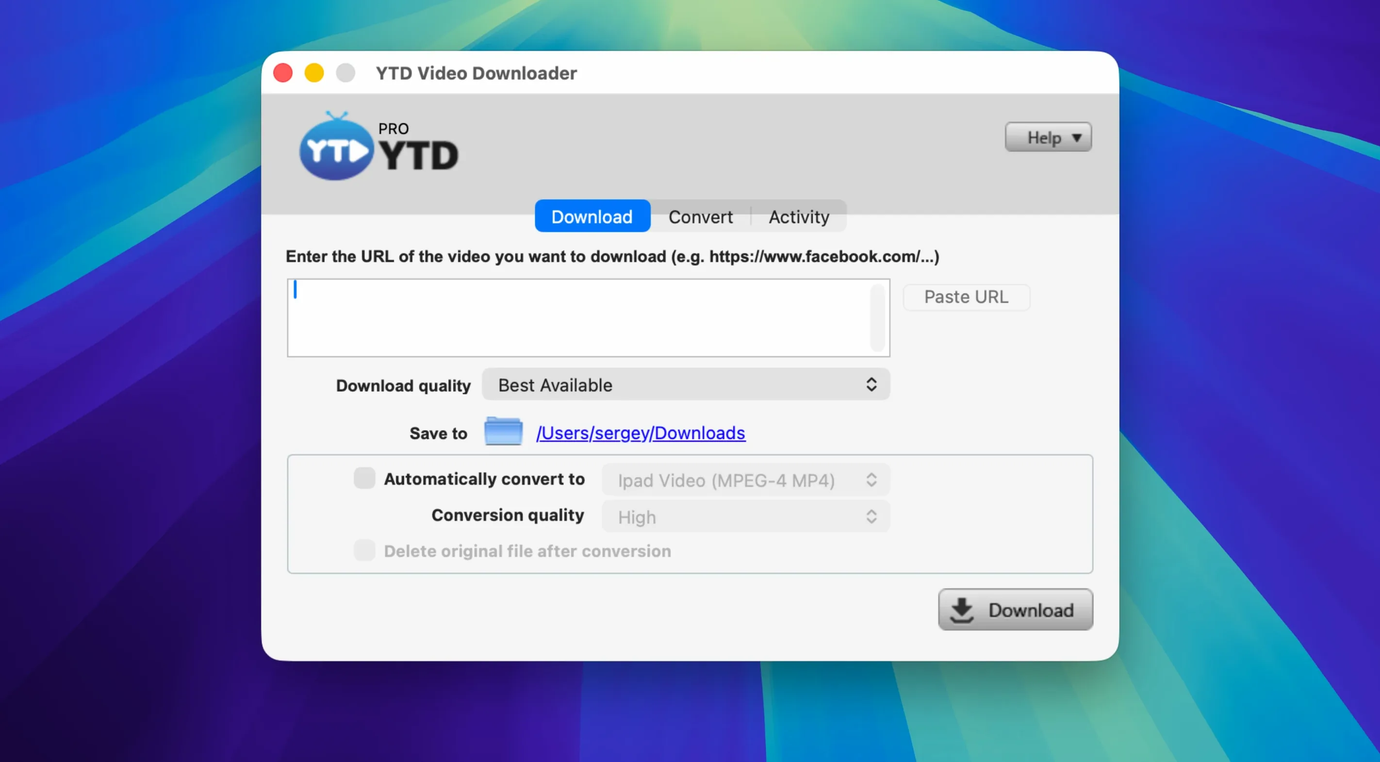 YTD Video Downloader PRO: view #1 ytd downloader pro — welcome screen
